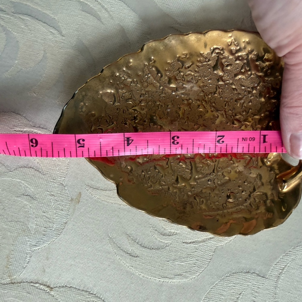 Vintage Kelley Ross 22K Gold Leaf Trinket Dish | MCM Decor - Picture 3 of 5